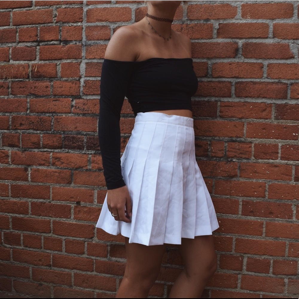 White tennis skirt